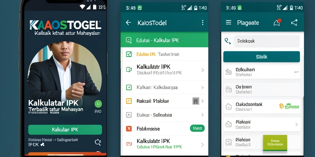 Tampilan user-friendly dari KAOSTOGEL untuk menghitung IPK.