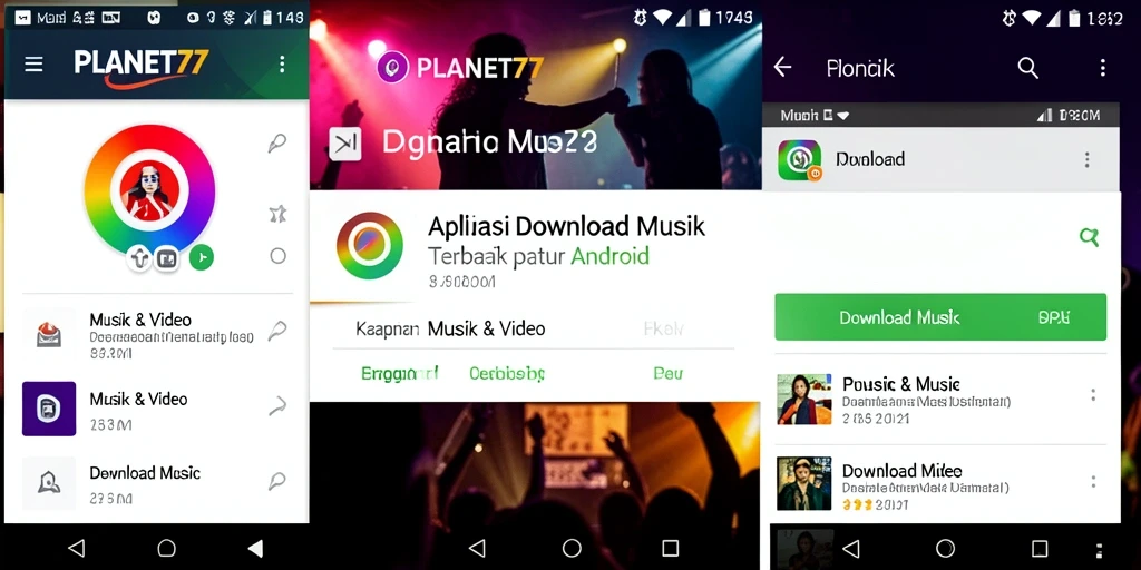 Antarmuka sederhana PLANET77 untuk download musik yang mudah.