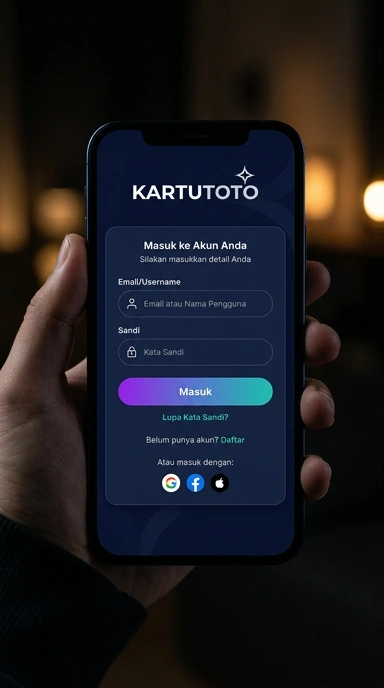 Tampilan halaman login kartutoto